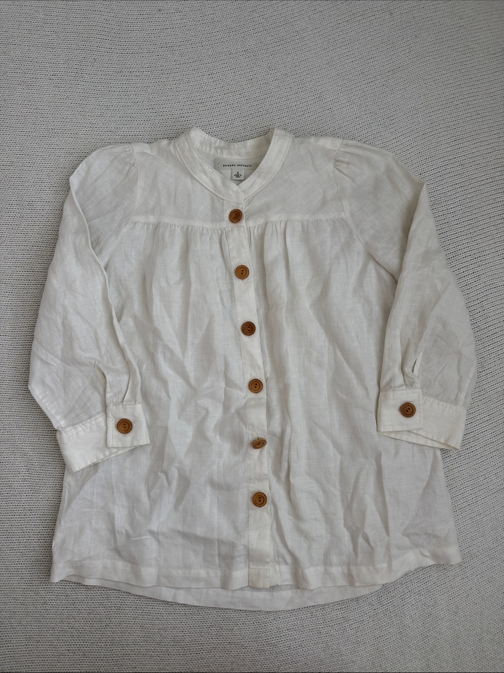 Banana Republic 100% Linen Button Down Blouse White Size Small